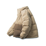 Unisex Winter Cotton Coat Camouflage Pocket Stitching down Jacket Vintage down Jacket