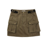 Women Skirt Multi-Pocket Workwear Skirt