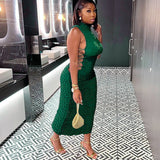 Women Dresses Summer Slim Hollow Sleeveless Dress