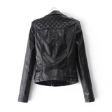 Women Leather Jacket Autumn Faux Leather Slim-Fitting Biker Jacket Coat Top