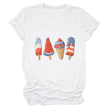 Crew neck short sleeve ice cream popsicle print personalized summer T-shirt
