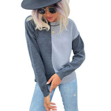 Women Knitted Sweater Autumn Crew Neck Sweater Loose Pullover Sweater