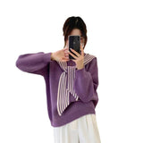 Women Knitted Pullover Crew Neck Sweater Autumn Winter Sweater Top