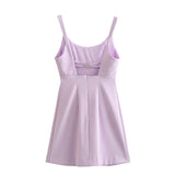 Women Dresses Summer Mini Dress Backless Sexy Slip Dress (Xds0414)