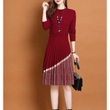 Women Knitwear Spring and Autumn Long Sweaters Dress
