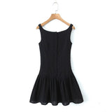 Women Dresses Summer Lace Sleeveless Backless Dress Sexy Skirt (Xds0414)