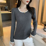 Women Knitted Pullover Autumn and Winter Slim Fit Sweater Cropped Top