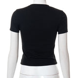 Women T-shirt 44052 Summer round Neck Pullover Short Sleeve Casual Top T-shirt