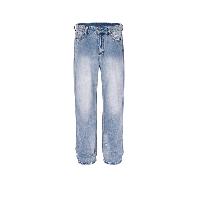 MIJKO Men's Vintage Pants MIJKO Trousers Men's and Women's Straight Wash Slim-Fit Jeans
