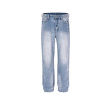 MIJKO Men's Vintage Pants MIJKO Trousers Men's and Women's Straight Wash Slim-Fit Jeans