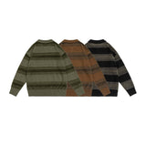 Unisex Sweater Autumn Vintage Dark Striped Sweater