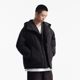Unisex Winter Cotton Coat Winter Solid Color Pocket Decorative Hooded down Jacket