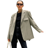 Women Trench Coat Autumn and Winter Suit Women's Loose Mid-Length Coat
