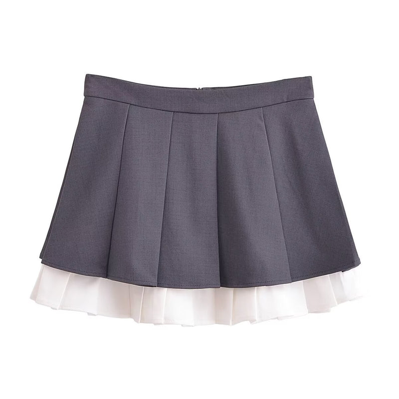 Women Skirt Summer Vintage Pleated Skirt Skirt