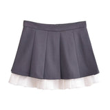 Women Skirt Summer Vintage Pleated Skirt Skirt