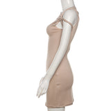 Women Dresses Summer Short Sleeve Solid Color Slim Fit Sexy Sheath Dress (Bla0420)