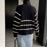 Women Cardigan Sweater Coat Long Sleeve Loose Zip Turn-down Collar Coat L1216