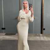Women Dresses Fall/Winter Slim Hooded Long Sleeve Dress