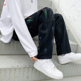 Men Jeans Splash-Ink Jeans Men's Autumn Baggy Straight Trousers Casual Trousers