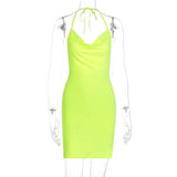 Women Dresses Spring Bow Backless Short Dress (Bla0420)