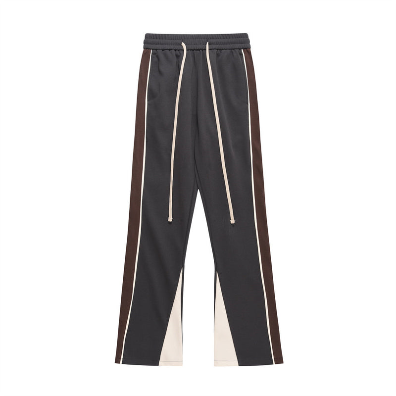 Men Sweatpants Color Contrast Patchwork Casual Pants Hip Hop Sports Trousers