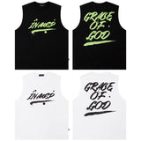 Men Vest Letter Graffiti Sleeveless T-shirt
