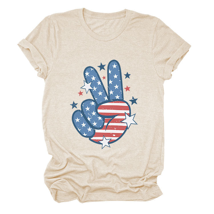 Personalized printed casual loose short-sleeved summer crew neck T-shirt