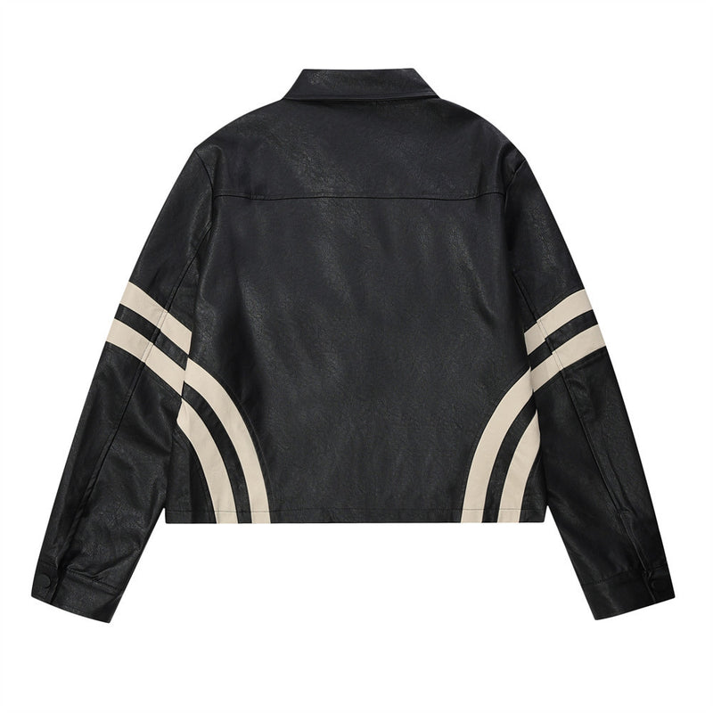 Women Jacket Embroidered PU Leather Jacket Biker's Leather Jacket