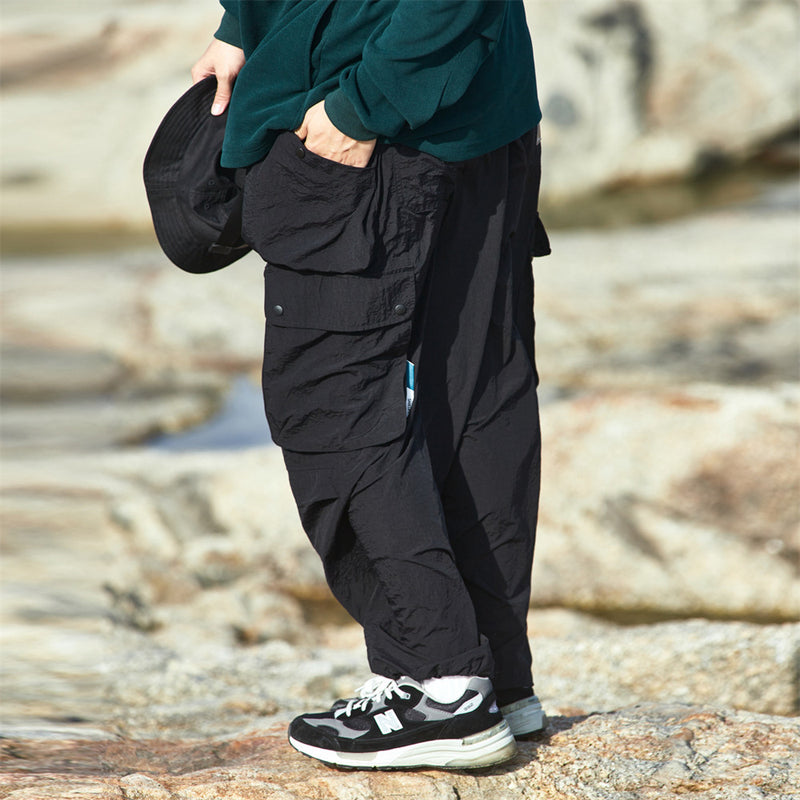 Men Sweatpants Solid Color Stereo Organ Multi-Pocket Outdoor Work Clothes Trousers Baggy Pants