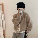 Women Knitwear Autumn and Winter Stand Collar Zipper Sweater Loose Short Knitted Cardigan