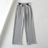 Women Sweatpants Retro Straight-Leg Pants Suit Pants