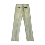 Men Jeans Vintage Washed Straight Jeans