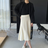 Women Knitted Skirt Autumn and Winter Long Skirt