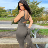 Women Jumpsuit Summer Slim Fit Backless Sleeveless Shoulder Strap Jumpsuit