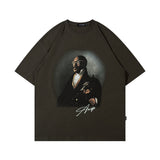 Men T Shirt Hip Hop Rap Portrait Printing Short Sleeve T-shirt