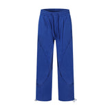 Men Sweatpants Breathable Quick-Drying Mesh Exercise Casual Pants Pleated Stitching Draping Effect Wide-Leg Pants