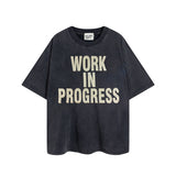 Gallery Dept T Shirts Vintage Distressed Loose Wash Short Sleeve Gallery Dept Printed Men and Women Base Te