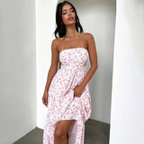Women Dresses Summer Printing Slim Fit Long Dress Sexy Vacation Dress