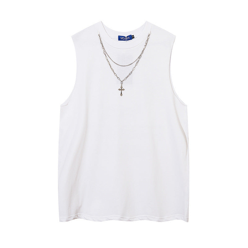 Men Vest Hiphop Sleeveless T-shirt Men's and Women's Hip Hop Dark Style Sports Vest Couple