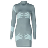 Women Dresses Winter Slim Turtleneck Long Sleeve Narrow Dress