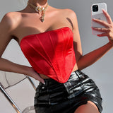 Women Party Tops Navel-Exposed Backless Underwaist