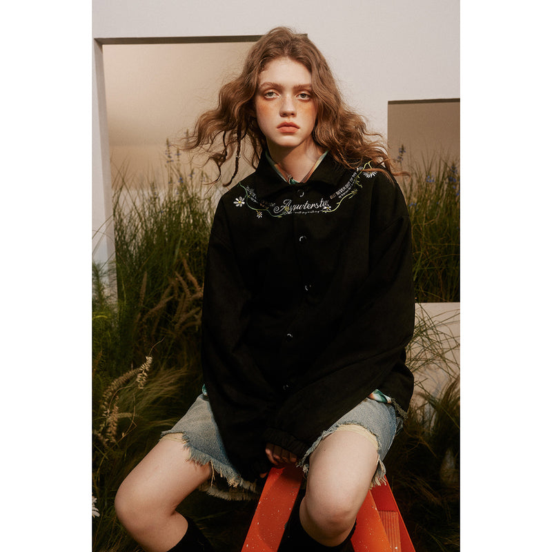 Unisex Jacket Vintage Floral Embroidered Casual Jacket