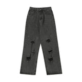 Men Jeans Washed Jeans Loose Slim Trousers
