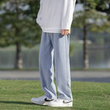 Men Jeans Summer Loose Wide Leg Pants Straight-Leg Trousers