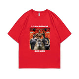 I Can Bench 225 Pounds Monkey Capybara Funny Graphic T-shirt