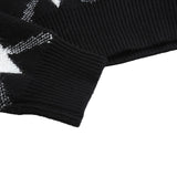 Women Sweater Knitwear Plaid Sweater Coat Top Retro Lapels Short Sweater