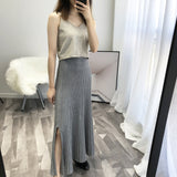Women Knitted Skirt Split Skirt
