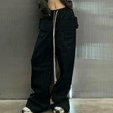 MIJKO Men's Vintage Pants MIJKO Wide Leg Tooling Pants Men's and Women's Casual Pants
