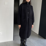 Women Cardigan Sweater Autumn Turtleneck Sweater Long Cardigan Coat Loose Button Woolen Skirt A2215