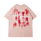 Men T Shirt Gothic Letter Graffiti Couple Short Sleeve T-shirt